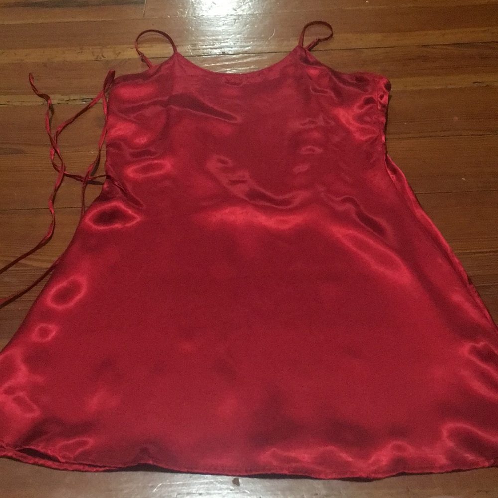 COPY - Red Sexy Satin Lace Up Slip/Dress/Nightgown